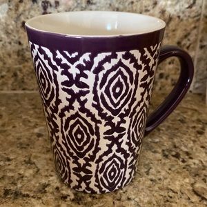 NWOT: SCM Home Design Stoneware: 16oz Coffee Cup Purple and Cream